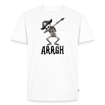 Halloween Pirate Saying Outfit Costume Arrgh - Men's Premium Organic T-Shirt - white - Front - Nico (187cm)