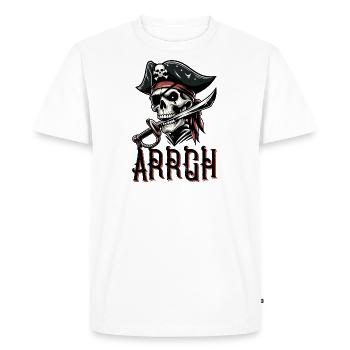 Halloween Pirate Saying Outfit Costume Arrgh - Men's Premium Organic T-Shirt - white - Front - Nico (187cm)