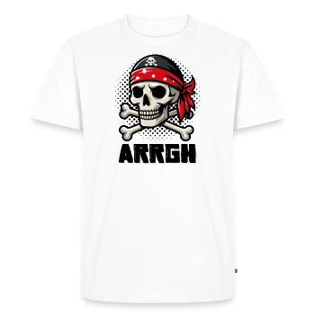 Halloween Pirate Saying Outfit Costume Arrgh - Men's Premium Organic T-Shirt - white - Front - Nico (187cm)