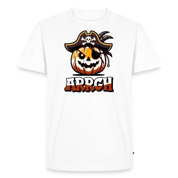 Halloween Pirate Saying Outfit Costume Arrgh - Men's Premium Organic T-Shirt - white - Front - Nico (187cm)