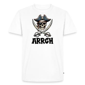 Halloween Pirate Saying Outfit Costume Arrgh - Men's Premium Organic T-Shirt - white - Front - Nico (187cm)