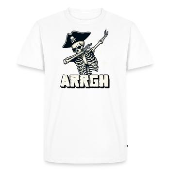 Halloween Pirate Saying Outfit Costume Arrgh - Men's Premium Organic T-Shirt - white - Front - Nico (187cm)