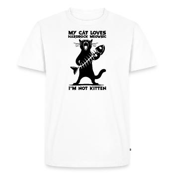 Chat Rock Musique Humour Drôle Idée Cadeau - T-shirt Premium bio Homme - blanc - Devant - Nico (187cm)