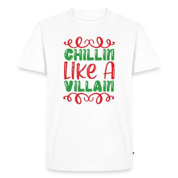 Chillin Like A Villain - Avec chauve-souris et citrouilles - T-shirt Premium bio Homme - blanc - Devant - Nico (187cm)