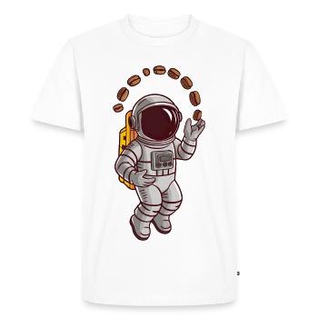 Astronaut Coffee Coffee Beans Space Space - Men's Premium Organic T-Shirt - white - Front - Nico (187cm)