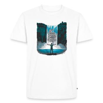 La force par le Christ Philippiens 4:13 - T-shirt Premium bio Homme - blanc - Devant - Nico (187cm)