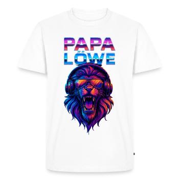 Dad Lion Saying Funny Father's Day Gift Cute - Men's Premium Organic T-Shirt - white - Front - Nico (187cm)