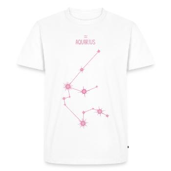 Aquarius Zodiac Sign Star Constellation Pink - Men's Premium Organic T-Shirt - white - Front - Nico (187cm)