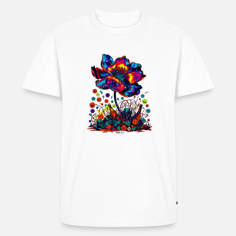 Cosmic Reset Bloom 2.0 - Männer Premium Bio T-Shirt - Weiß