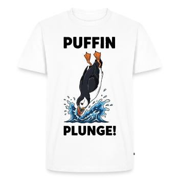 Macareux Moine Plongeon Mer Plunge Puffin - T-shirt Premium bio Homme - blanc - Devant - Nico (187cm)