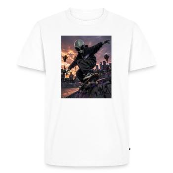 Skateur extraterrestre - T-shirt Premium bio Homme - blanc - Devant - Nico (187cm)