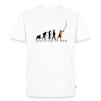 evolution_angler_042013_a_2c - Männer Premium Bio T-Shirt - Weiß - Vorne - Nico (187cm)