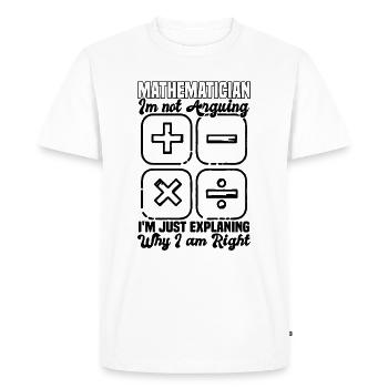 Mathématicien - T-shirt Premium bio Homme - blanc - Devant - Nico (187cm)