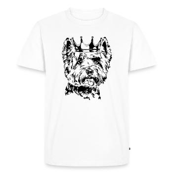 WESTIE Krone Chien Wilsigns - T-shirt Premium bio Homme - blanc - Devant - Nico (187cm)