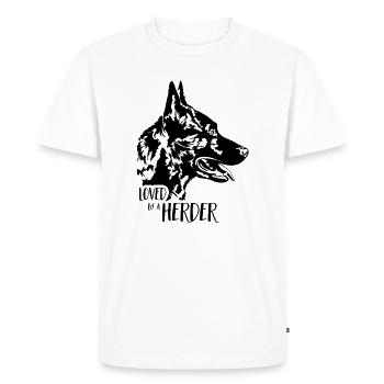 Aimé par un berger Hunde Hundespruch Wilsigns - T-shirt Premium bio Homme - blanc - Devant - Nico (187cm)