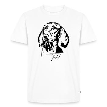 Teckel Portrait Dog Portrait Dogs Wilsigns - Men's Premium Organic T-Shirt - white - Front - Nico (187cm)