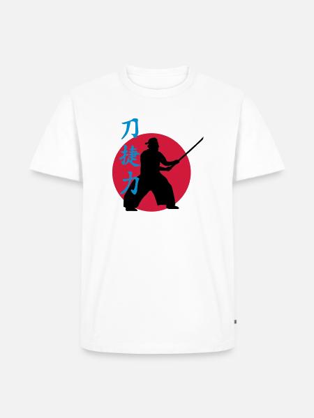 samurai_strength_victory_sword_3c - Men's Premium Organic T-Shirt - white