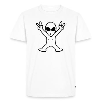roswell alien - Men's Premium Organic T-Shirt - white - Front - Nico (187cm)