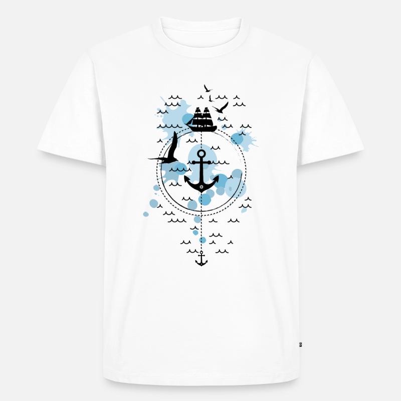 ANKER - SEEFAHRT - KLECKSE - Männer Premium Bio T-Shirt - Weiß