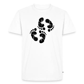Timbre de jumeaux pieds - T-shirt Premium bio Homme - blanc - Devant - Nico (187cm)