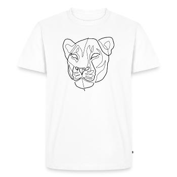 Lion head line - Men's Premium Organic T-Shirt - white - Front - Nico (187cm)