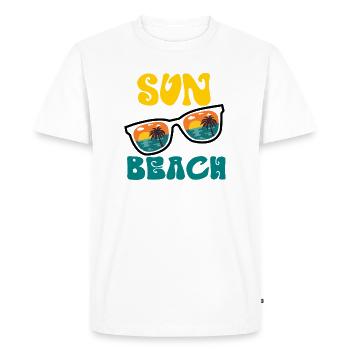 Sun Beach - Men's Premium Organic T-Shirt - white - Front - Nico (187cm)