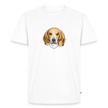 BEAGLE with piercings - Men's Premium Organic T-Shirt - white - Front - Nico (187cm)