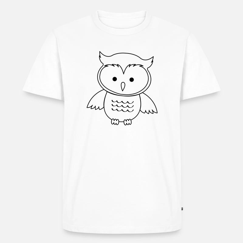Eule - Männer Premium Bio T-Shirt - Weiß