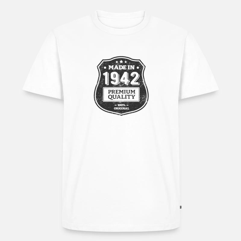 HERGESTELLT 1942 - Männer Premium Bio T-Shirt - Weiß