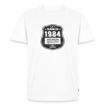 MADE IN 1984 - Men's Premium Organic T-Shirt - white - Front - Nico (187cm)
