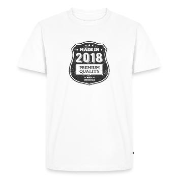 MADE IN 2018 - T-shirt Premium bio Homme - blanc - Devant - Nico (187cm)
