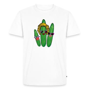 Trio de concombre,Concombre,Concombre,Concombre,Lunettes de soleil - T-shirt Premium bio Homme - blanc - Devant - Nico (187cm)