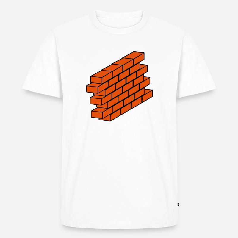 Backsteinmauer - Männer Premium Bio T-Shirt - Weiß