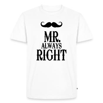 Mr. always right - Partner Shirt - Pärchen - Mann - T-shirt Premium bio Homme - blanc - Devant - Nico (187cm)