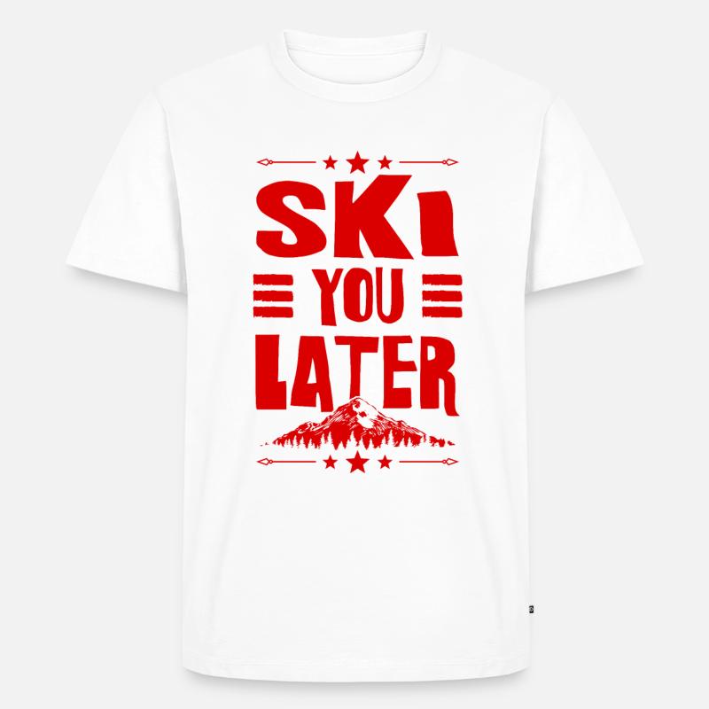 ski skiing - Männer Premium Bio T-Shirt - Weiß