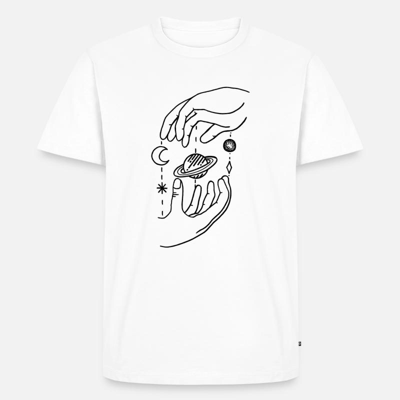 Planet Hands - Männer Premium Bio T-Shirt - Weiß
