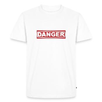 danger - T-shirt Premium bio Homme - blanc - Devant - Nico (187cm)
