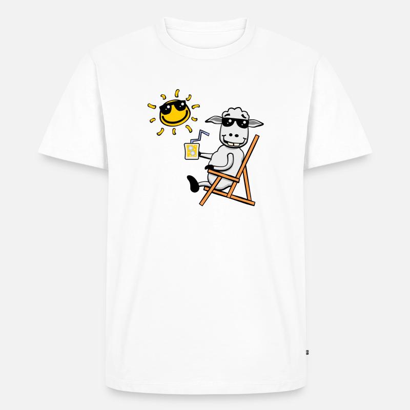 Lustiges Schaf! (ohne Text) - Männer Premium Bio T-Shirt - Weiß