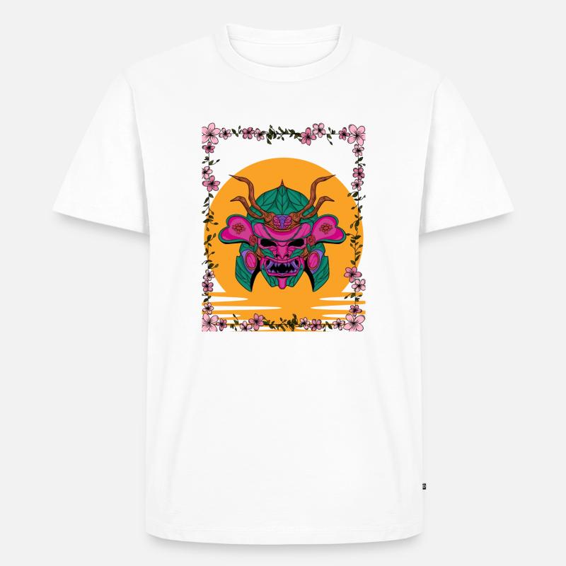Blüten Samurai - Männer Premium Bio T-Shirt - Weiß