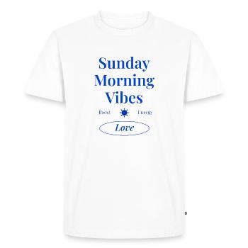Sentiments du dimanche - T-shirt Premium bio Homme - blanc - Devant - Nico (187cm)