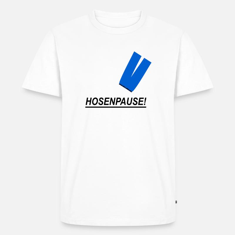 Hosenpause - Männer Premium Bio T-Shirt - Weiß