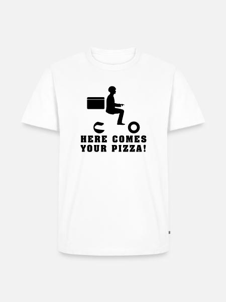 pizza_roller_lieferant_072016a_2c - Männer Premium Bio T-Shirt - Weiß