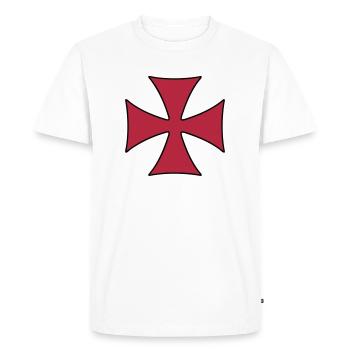 Croix des Templiers - T-shirt Premium bio Homme - blanc - Devant - Nico (187cm)
