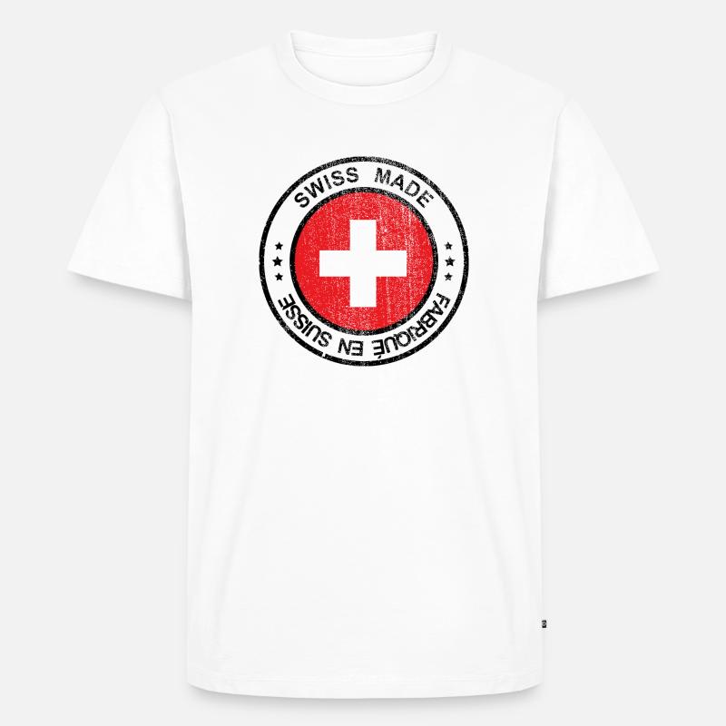 Schweizer Wappen - Männer Premium Bio T-Shirt - Weiß