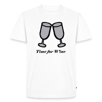 Wine Wine Time Gift Gift Idea Wine Drinker - T-shirt Premium bio Homme - blanc - Devant - Nico (187cm)