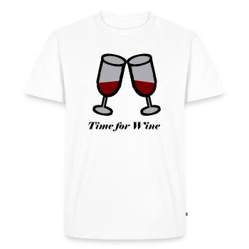 Wine Wine Time Gift Gift Idea Wine Glass - Men's Premium Organic T-Shirt - white - Front - Nico (187cm)