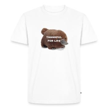 ORNITHORYNQUE RECONNAISSANT POUR LA VIE - T-shirt Premium bio Homme - blanc - Devant - Nico (187cm)