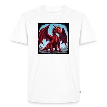 Leonardo Phoenix Création Dragon Rouge - T-shirt Premium bio Homme - blanc - Devant - Nico (187cm)