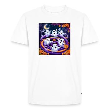 Collection d’Halloween - Halloween fantomatique - T-shirt Premium bio Homme - blanc - Devant - Nico (187cm)