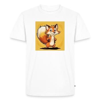 Mignon Dessin Animé Renard - T-shirt Premium bio Homme - blanc - Devant - Nico (187cm)
